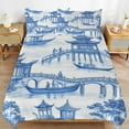 thumbnail image 3 of Blue Willow Ceramic Background Texture Duvet Cover Set Themed Multicolor Polyester Bedding Set for Bedroom Decoration, 3 of 6