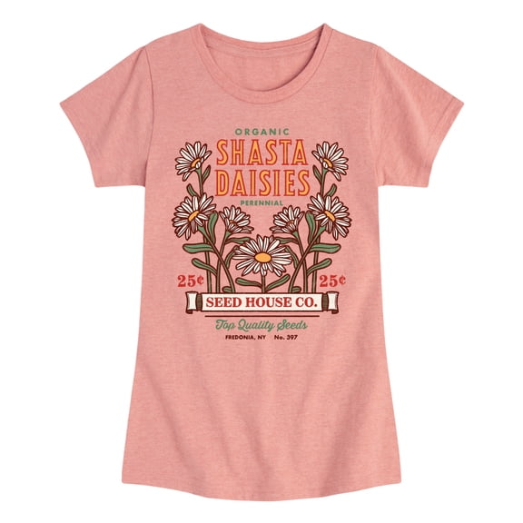 Instant Message - Shasta Daisies - Youth Girls Fitted Short Sleeve T-Shirt