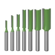 Tomshine 7Pcs Router Bits Set 6Mm Shank 3 4 5 6 8 10 12Mm Blade Diameter Double Flute Straight Bit For Woodworking Milling Cutter Tool