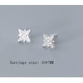 thumbnail image 3 of EOEMY Sterling Silver Clear Crystal Cubic Zirconia Cz Stud Earrings - Star Shapes, 3 of 7