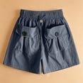thumbnail image 2 of iHPH7 Women's Casual Baggy Cargo Shorts Front Pockets Elastic Waist Drawstring Lightweight Y2k Streetwear Summer Hiking Camping Athletic Outdoor Bottoms Gray S, 2 of 4