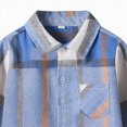 thumbnail image 4 of TOWED22 Toddler Boys Girls Flannel Plaid Shirt Button Down Long Sleeve Jacket Lapel Shacket Coat Tops Casual Outwear,Blue,3-4 Y, 4 of 5