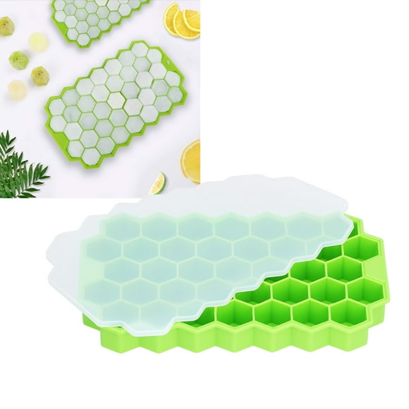 Molde De Silicona Para Hielo, Bandeja Con Forma Celular De 37 Rejillas, Tapa Para Alimentos