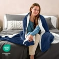 thumbnail image 6 of Bare Home Plush Sherpa Bed Blanket - Fluffy & Soft - Reversible - Lightweight - Full/Queen, Dark Blue, 6 of 10