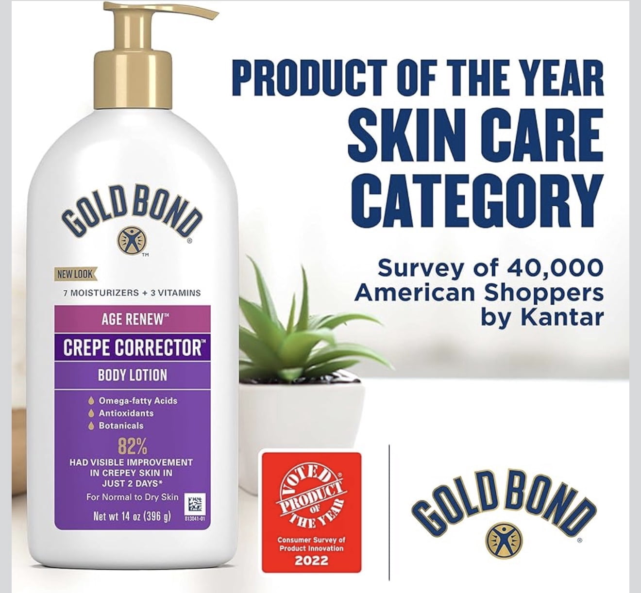 Gold Bond Age Renew Crepe Corrector Body Lotion, Replenishing & Smoothing Formula, 2 pk./ 14 oz.