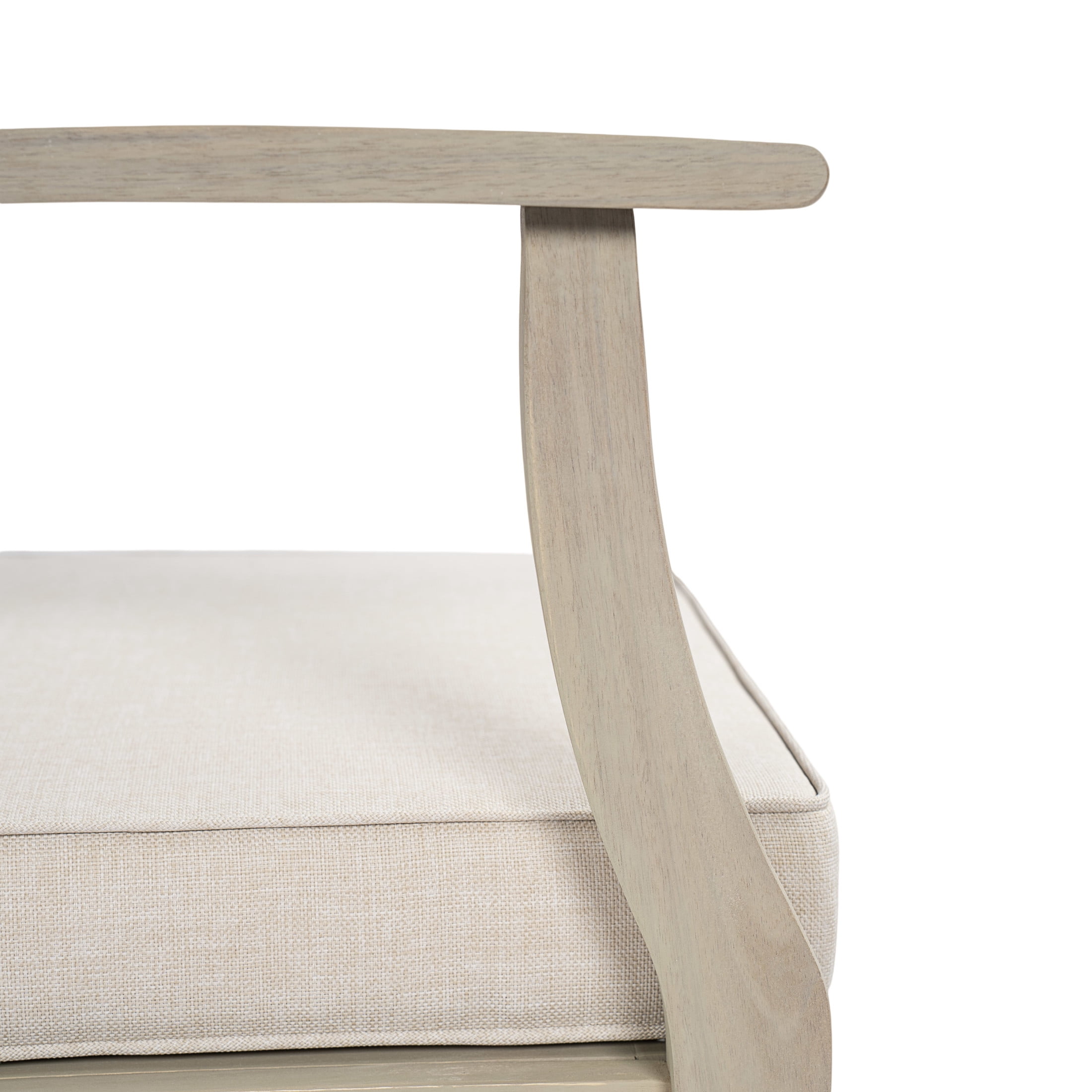 Christopher Knight Home 4-Seater Outdoor Wood Conversation Set with Table, Sand Cushions, Light White Finish