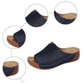 thumbnail image 6 of Modisza Orthopedic Wedge Sandals for Women Flower Cutout Wide Width Slip on Wedges Slides Ladies Casual Summer Slippers size 7.5 Blue, 6 of 7