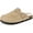 Light Brown, variant on Erica Women's Cork Footbed Clogs Genuine Soft Suede Faux Fur Lined Comfort Mule Slide Shoes, Black, US 7M
