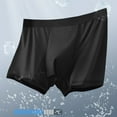 thumbnail image 5 of YWDJ Mens Boxer Briefs Underwear Plus Size Cotton Breathable Lightweight No Show Mid-waist Breathable Crotch Mens Shorts Trendy Milk Silk Comfort Shorts Black 2XL, 5 of 5