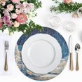thumbnail image 2 of 15 Inch Round Grid Plate Mats Heat Non-Slip Resistant PVC Placemats for Kitchen Dining Table Decor Winter Fairyland Scene 1PCS, 2 of 5
