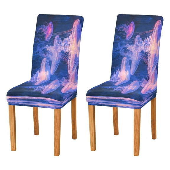 BZSMCE Chairs Slipcovers Dining Chair Covers Purple Jellyfish Creative Pattern