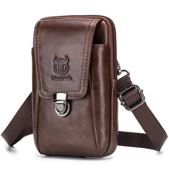 Men Leather Waist Belt Bag Phone Pouch Bag Travel Crossbody