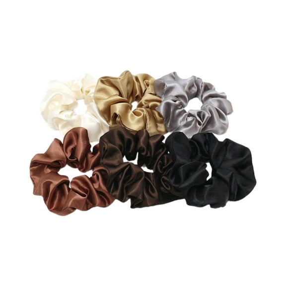 RAGUPEL 6Pcs Scrunchies,Satin Fabric Design Silk Scrunchies,Comfortable and Gentle on Hair Hair Scrunchies for Women's Hair,Multicolor2