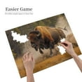 thumbnail image 2 of Buffalo Running Wild Grassland 500-Piece Wooden Jigsaw Puzzle for Adults, Fun & Challenging Family Game, Stylish Wall Decor & Holiday Gift, 2 of 7