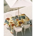 thumbnail image 3 of 54x80 Inch Outdoor Tablecloth with Umbrella Hole Zipper Rectangle Cactus Sunflowers Rectangular Tablecloths Outside Waterproof Watercolor Summer Floral Patio Table Cloth Cover for Picnic Party, 3 of 8