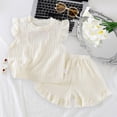 thumbnail image 2 of Gubotare Kids Pajama Baby Girls Pajamas Summer Short Cartoon Two Piece Short Slevee Suit Girls Outfits Set 4T 5T (White,4-5 Years), 2 of 4
