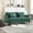 Emerald, variant on Chenille Couch With Removable Cushions - Brown Wood Feet, For Bedroom, Living Room, And Small Spaces