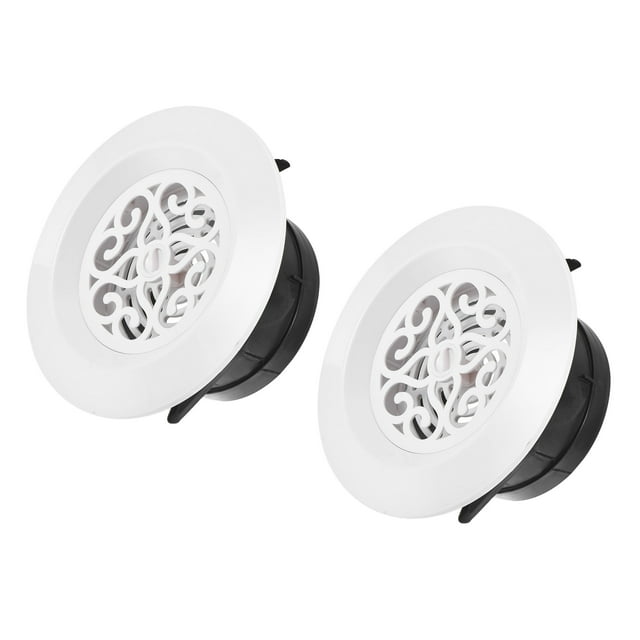 Unique Bargains 4 Inch Adjustable Pattern Screen Grille Cover Louver Round Air Vent 2 Pack