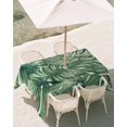 thumbnail image 3 of 52x70 Inch Outdoor Tablecloth with Umbrella Hole Zipper Rectangle Tropical Leaves Rectangular Tablecloths Outside Waterproof Summer Nature Botanical Palm Leaf Patio Table Cloth Cover for Picnic Party, 3 of 8