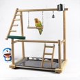 thumbnail image 1 of Loro Playstand con taza, bandeja de juguetes, puente de pájaros, madera, cockatiel, patio de recreo, perchas para pájaros Afortunado Sencillez, 1 of 3