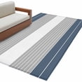 thumbnail image 2 of Area Rug 48×72in, Haze Blue Gray Stripe Line Floor Carpet Living Room Rug, Non-Slip Welcome Mat Indoor Rugs for Bedroom Dining Room, 2 of 9