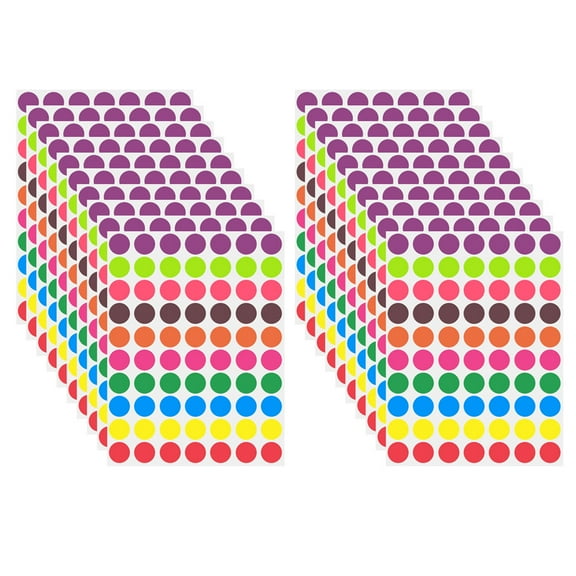 BESTOYARD 1400Pcs Sealing Sticker Labels Round Paper Assorted Color for Home Organization