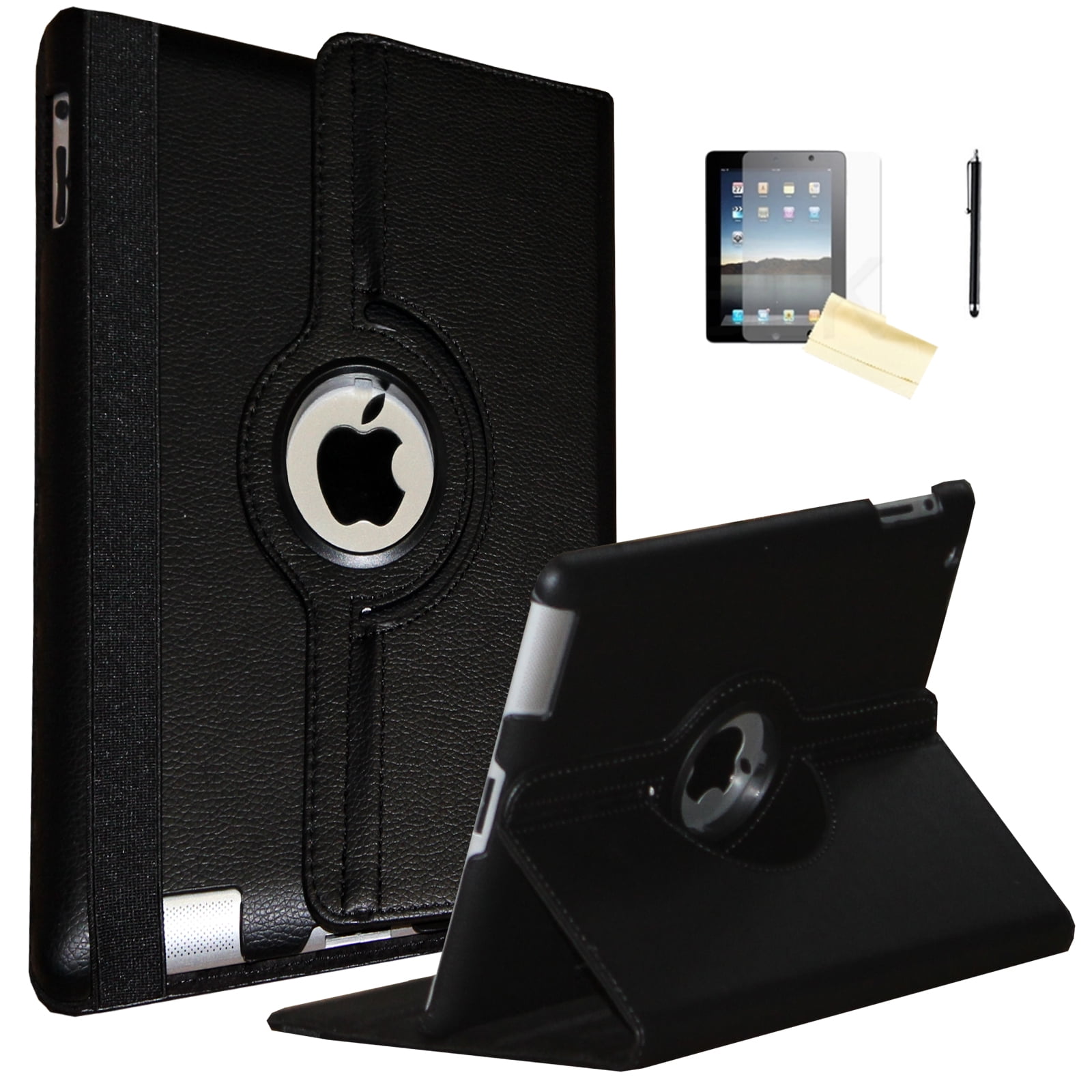 iPad Pro 9.7 Case (2016 Released), JYtrend Rotating Stand Smart Cover For A1673 A1674 (Black)