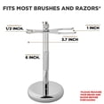 thumbnail image 2 of Deluxe Chrome Razor and Brush Stand. The Best Safety Razor Stand. This Will Prolong The Life of Your Shaving Brush Silver, 2 of 6
