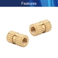 thumbnail image 3 of HUGFEGWE M3x8mm Female Thread Knurled Nuts,200PCS Hx5mm OD Brass Threaded Insert Embedment Nuts Hydraulic Welded Joint Injection Molding Assortment Kit for 3D Printing Injection Molding CJB91-24964, 3 of 7