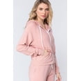 thumbnail image 2 of Simply Fashion Slub TERRY ZIP UP Hoodie Jacket,SHELLPINK,SMALL, 2 of 4