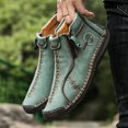 thumbnail image 3 of Botas de hombre hechas a mano, botines con costuras clásicas, zapatos casuales con cremallera para exteriores, 3 of 5