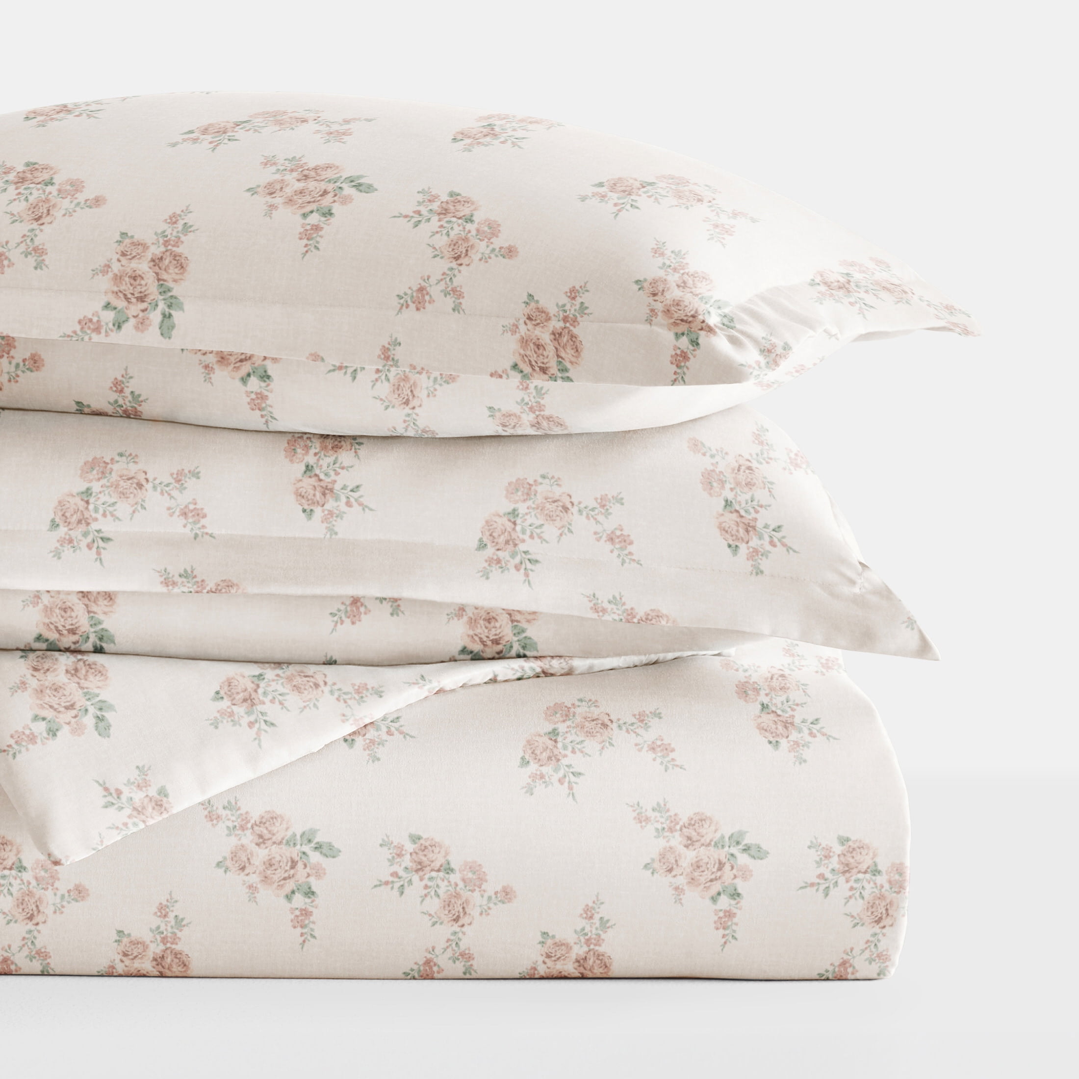 Duvet Cover Set - Ultra Soft & Breathable - Floral Rose Apricot for Full/Size Bedding by Comfort Canopy