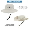 thumbnail image 4 of IC ICLOVER Women Sun Hat Summer Bucket Wide Brim Ponytail Boonie UV Protection Hat Foldable Cool Mesh Beach Cap, Beige, 4 of 8