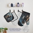 thumbnail image 5 of Floating Astronaut and Earth 5 Pcs Kitchen Set Heat Resistant Oven Mitts and Non-Slip Pot Holders with Adjustable Cooking Apron, 5 of 6