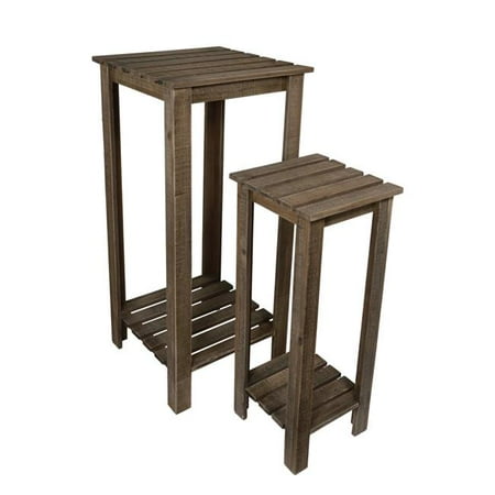 Cheungs 4946 2 2 Tiered Wood Plant Stand Set Of 2 Walmart Com Walmart Com