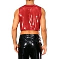 thumbnail image 3 of INSPIRE CHIC Shiny Tank Tops for Men's Sleeveless Tee Shirt Party Disco Metallic Crop Vest XL Red, 3 of 4