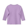 thumbnail image 5 of Drmagiyhm Light Purple Girls 3/4 Sleeve Shirts Size 10-12 Cute Crewneck Shirts Floral Print T Shirt Casual Trendy Little Girl Fall Winter Tops 7-8 Years, 5 of 5
