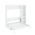 thumbnail image 5 of Harper & Bright Designs Full Size Murphy Bed with Bookshelf, Wooden Full Cabinet Bed Wall Bed with Desk, Folding Wall Chest Bed for Guest Room Office, White, 5 of 10