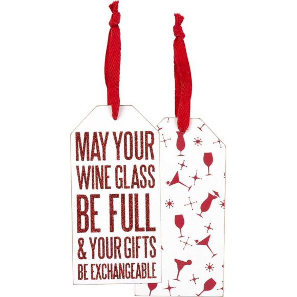 Christmas Bottle Tag – May Your Wine Glass Be Full