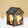 thumbnail image 3 of Escena de madera de Navidad Casa Estatuilla Luz luminosa Decoración de Reno-s Hugo Casa de miniaturas de madera, 3 of 9
