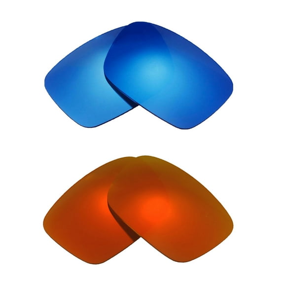 Walleva Polarized Fire Red   Ice Blue Replacement Lenses For VonZipper FULTON Sunglasses
