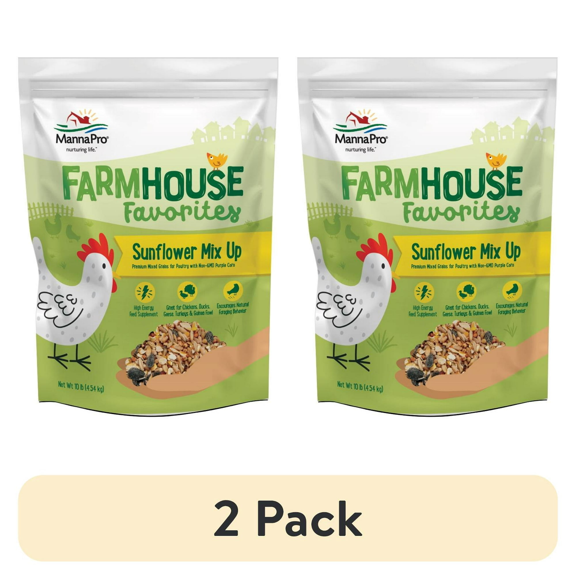 (2 pack) Manna Pro Farmhouse Favorites Chicken Treats - Sunflower Mix up - 1 Bag -10lb.