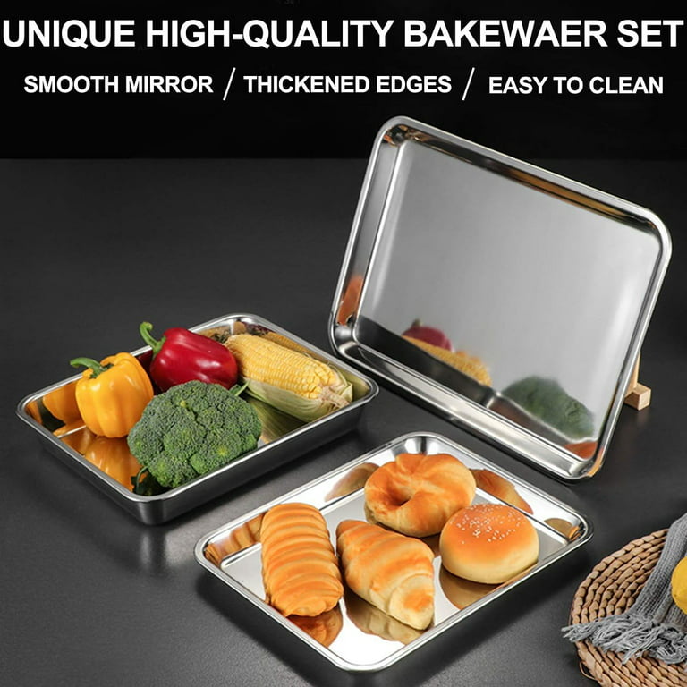 Boxiki Kitchen Nonstick Baking Sheet Pan 100% Non Toxic Rimmed Stainless 3 Set