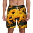 thumbnail image 2 of Goofa Flower Bush Sunflower Printed Men's Swim Trunks Board Shorts Quick Dry Mens Swimming Trunks with Compression Liner,Breathable Fit Hawaii Beach Shorts-Small, 2 of 9