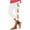 White, variant on qelini Easter Leggings for Women Plus Size Cropped Pants Elastic Waist Bunny and Egg Print Ankle Pants Capris