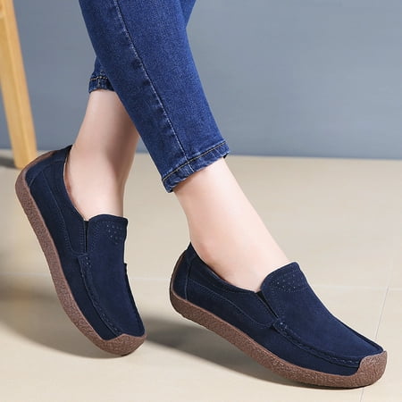 

Women‘s Low Top Flat Loafers Non Slip Lightweight Slip On Walking Shoes Casual Soft-sole Shoes
