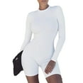thumbnail image 3 of FASHIONWT Women Plus Size Long Sleeve Slim Fit Solid Color Sexy Jumpsuit, 3 of 4
