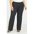 thumbnail image 2 of Avenue Women's Plus Size Cool Hand Tall Straight Trousers - Charcoal, 2 of 5