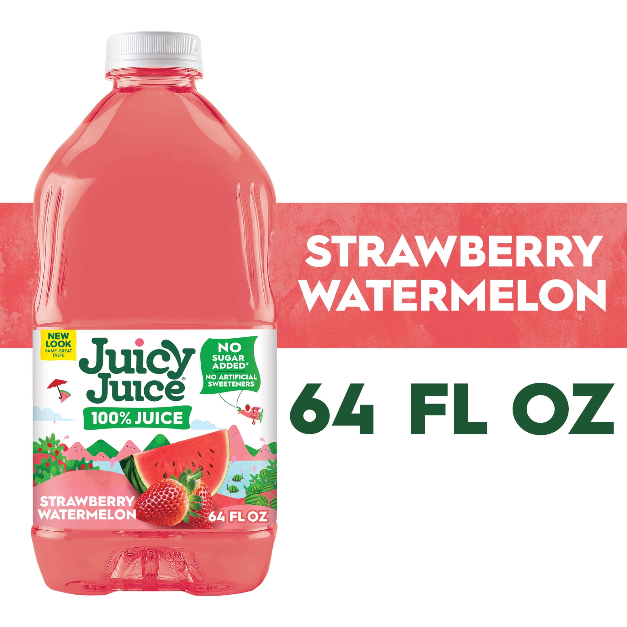 (3 pack) Juicy Juice 100% Juice, Strawberry Watermelon, 64 fl oz Bottle