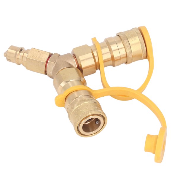Gas Y Splitter, 2 Way Grill Connector Brass Rubber 1/2 Inch for Fire Pits for Patio Heaters